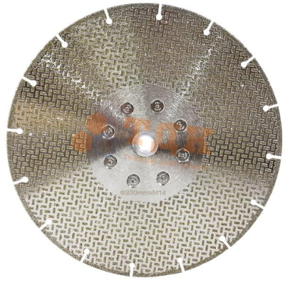  Диск гальванический JJD тип "Кобра" D230mm (двухсторонний) с фланцем М-14
