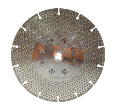  Диск гальванический JJD тип "Кобра" D180mm (двухсторонний) с фланцем М-14