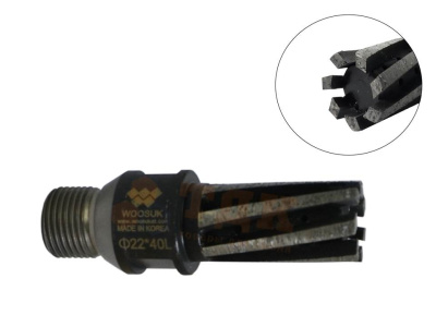 Пальчиковая фреза сегментная для гранита 1/2GAS D22х40L правая резьба